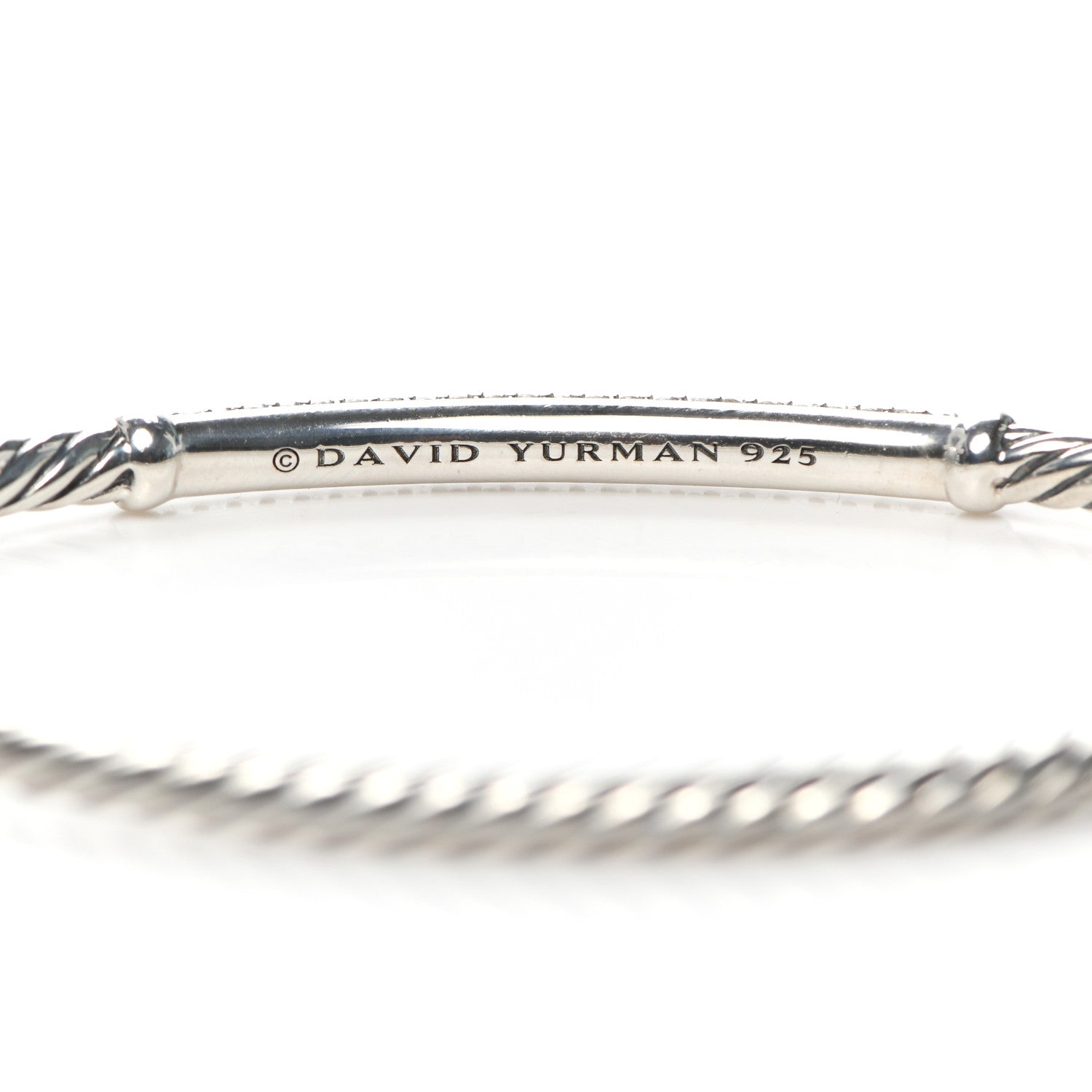 David Yurman Sterling Silver Diamond Petite Pave Metro Bar Bracelet 5 of 5