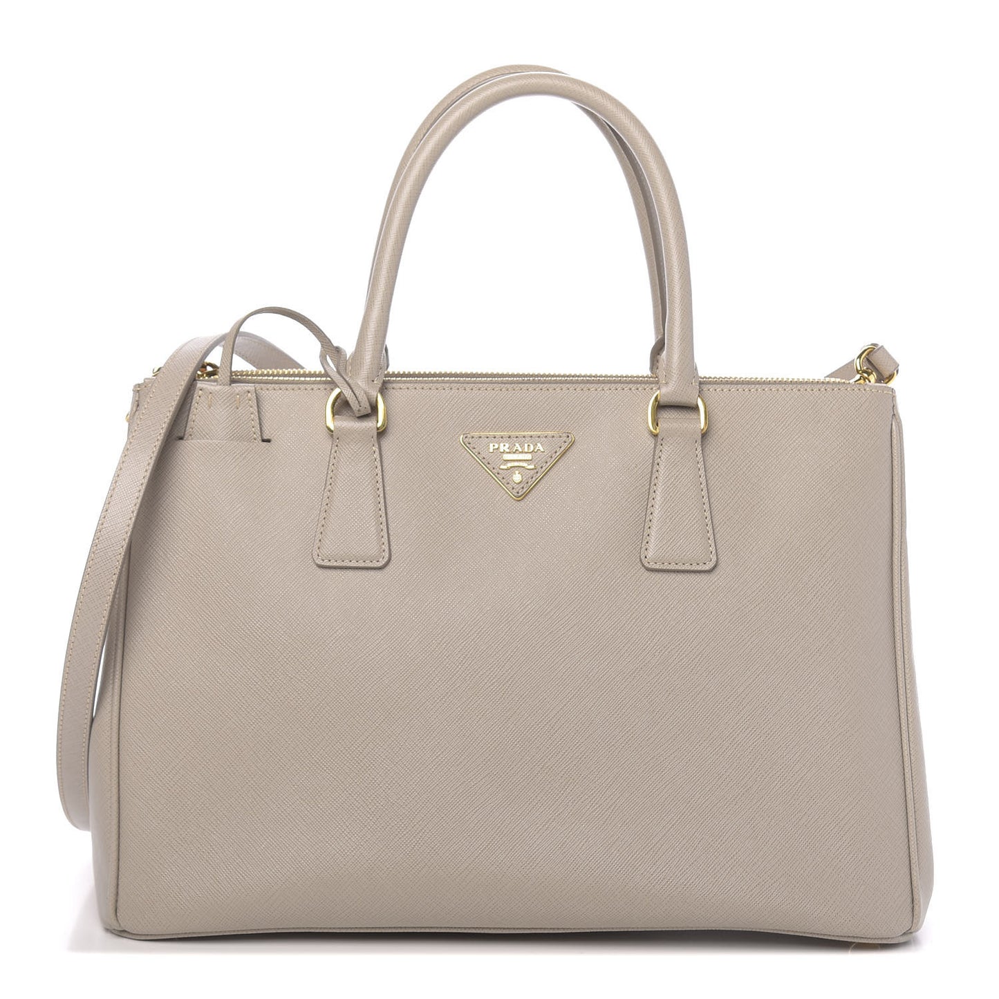 Saffiano Medium Galleria Double Zip Tote Pomice