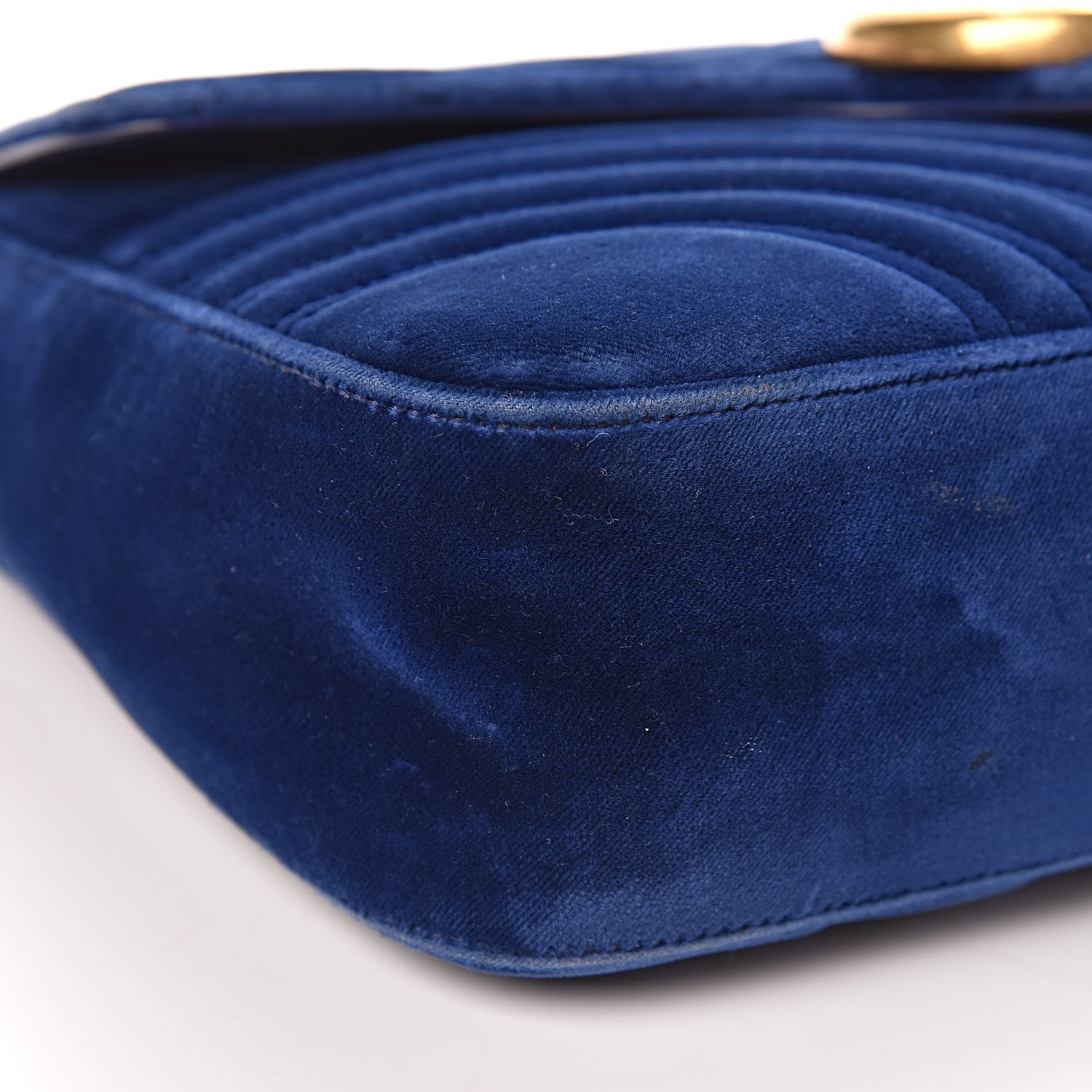 Gucci Velvet Matelasse Medium GG Marmont Shoulder Bag Cobalt Blue 9 of 12