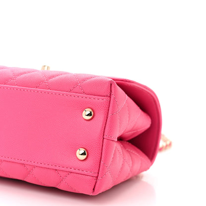 Chanel Caviar Quilted Mini Coco Handle Flap Rose 10 of 11