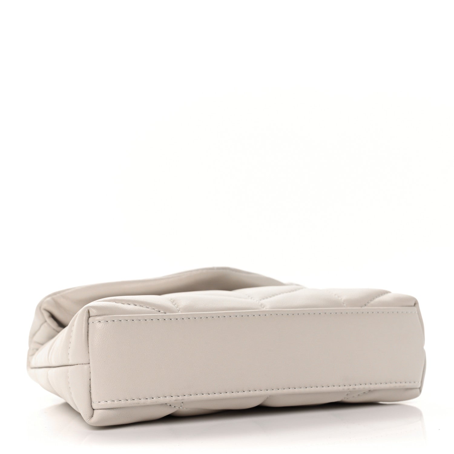 Saint Laurent Lambskin Monogram Loulou Puffer Pouch Clutch Crema Soft 5 of 9