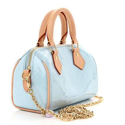 Louis Vuitton Vernis Monogram Nano Speedy Sky 3 of 10