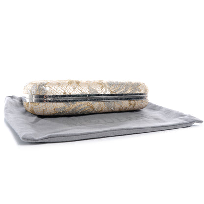 Alexander McQueen Lake Tulip Lace Knuckle-Duster Clutch Bag Silver 4 of 15