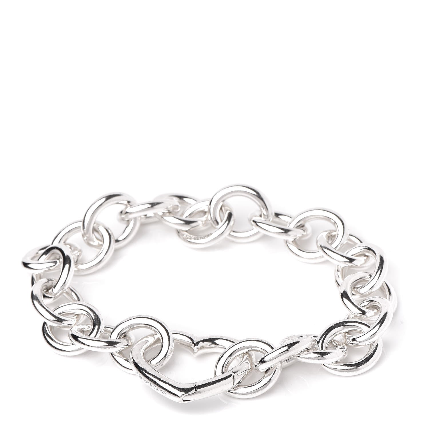Tiffany Sterling Silver Open Heart Clasp Bracelet 1 of 4