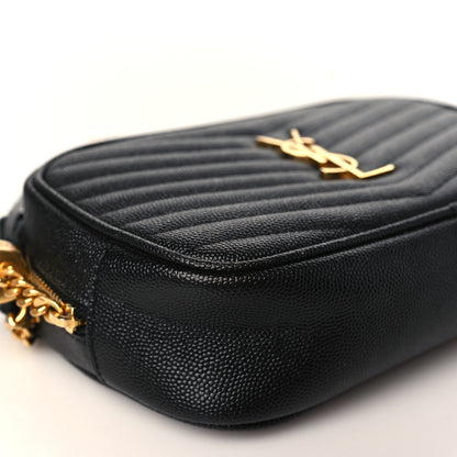 Saint Laurent Grain De Poudre Matelasse Monogram Mini Lou Camera Bag Black 8 of 9