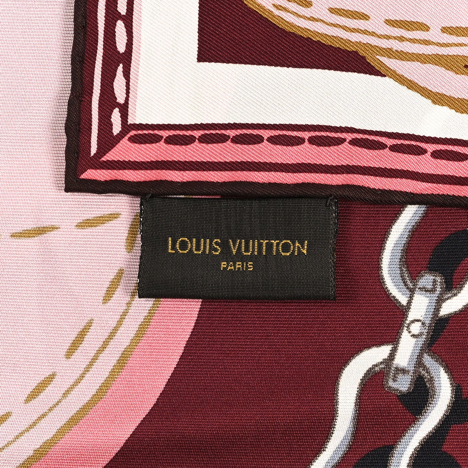 Louis Vuitton Silk Square Handle Me Scarf Bordeaux 3 of 3