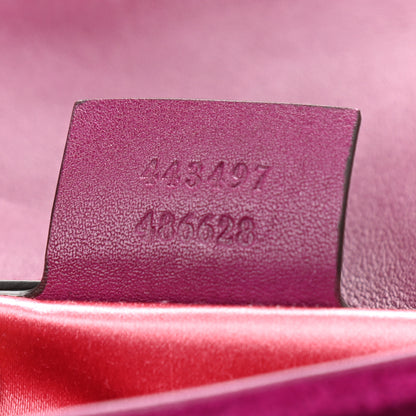Gucci Velvet Matelasse Embroidered Small GG Marmont Shoulder Bag Fuchsia Violet Cyclamen 7 of 12