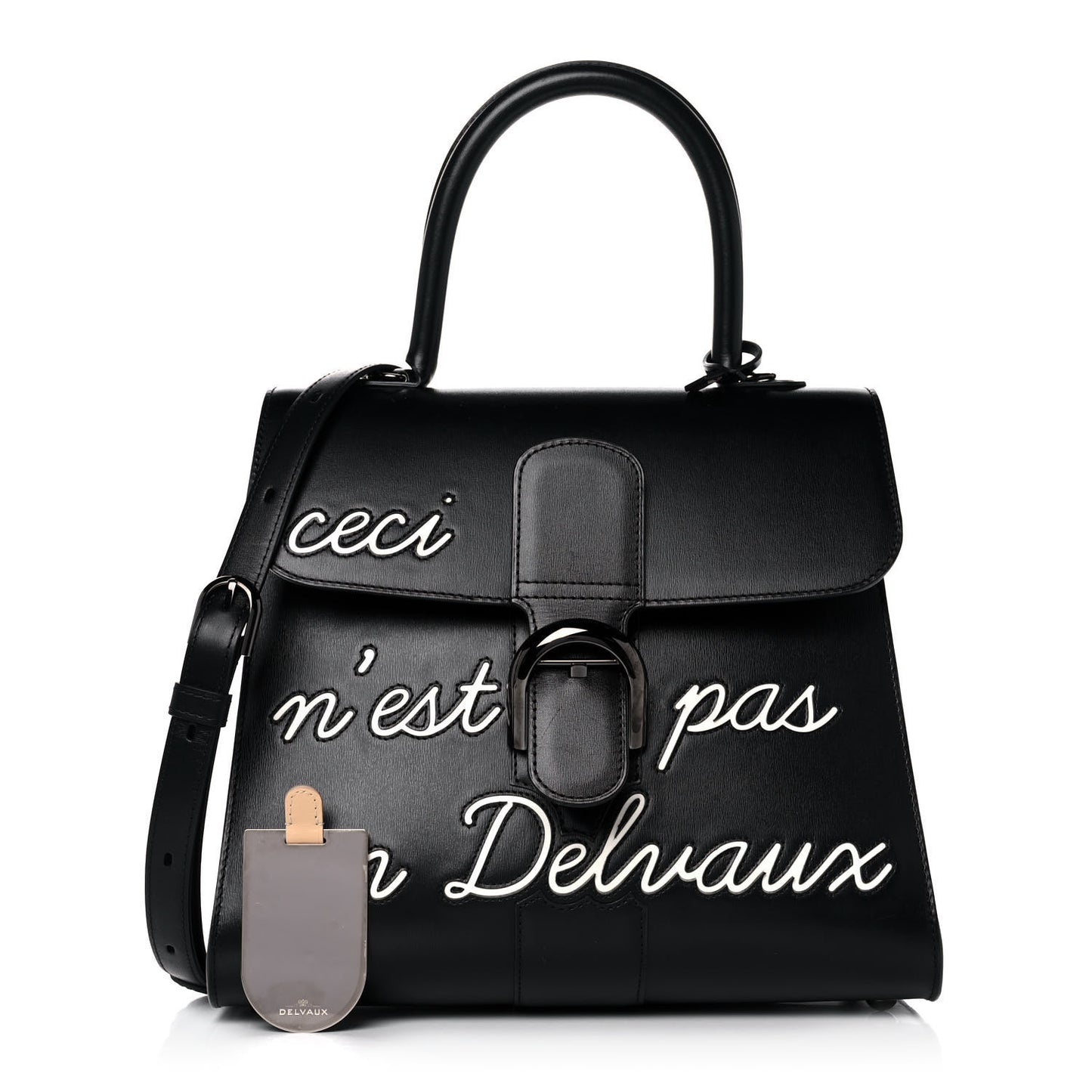 Calfskin MM L'Humour Brillant Satchel Black