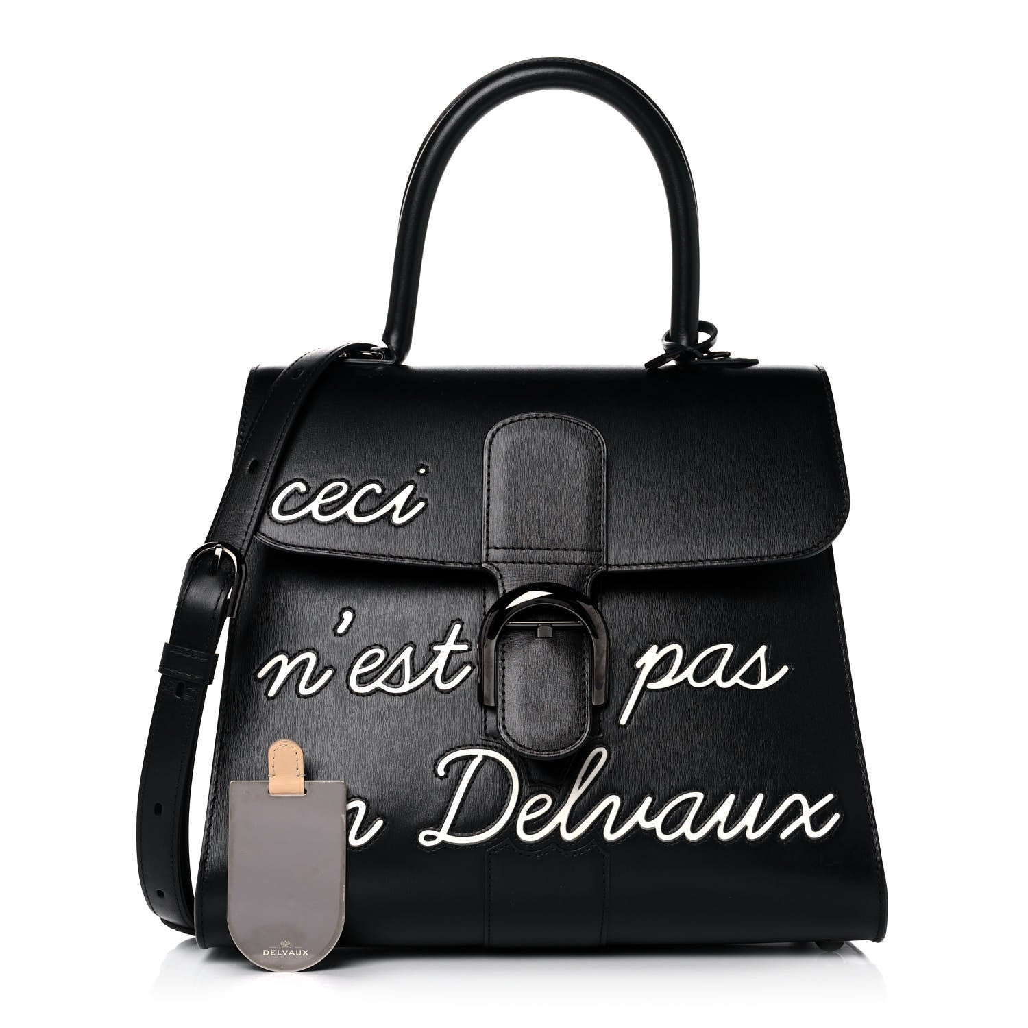 Delvaux Calfskin MM L'Humour Brillant Satchel Black 1 of 14