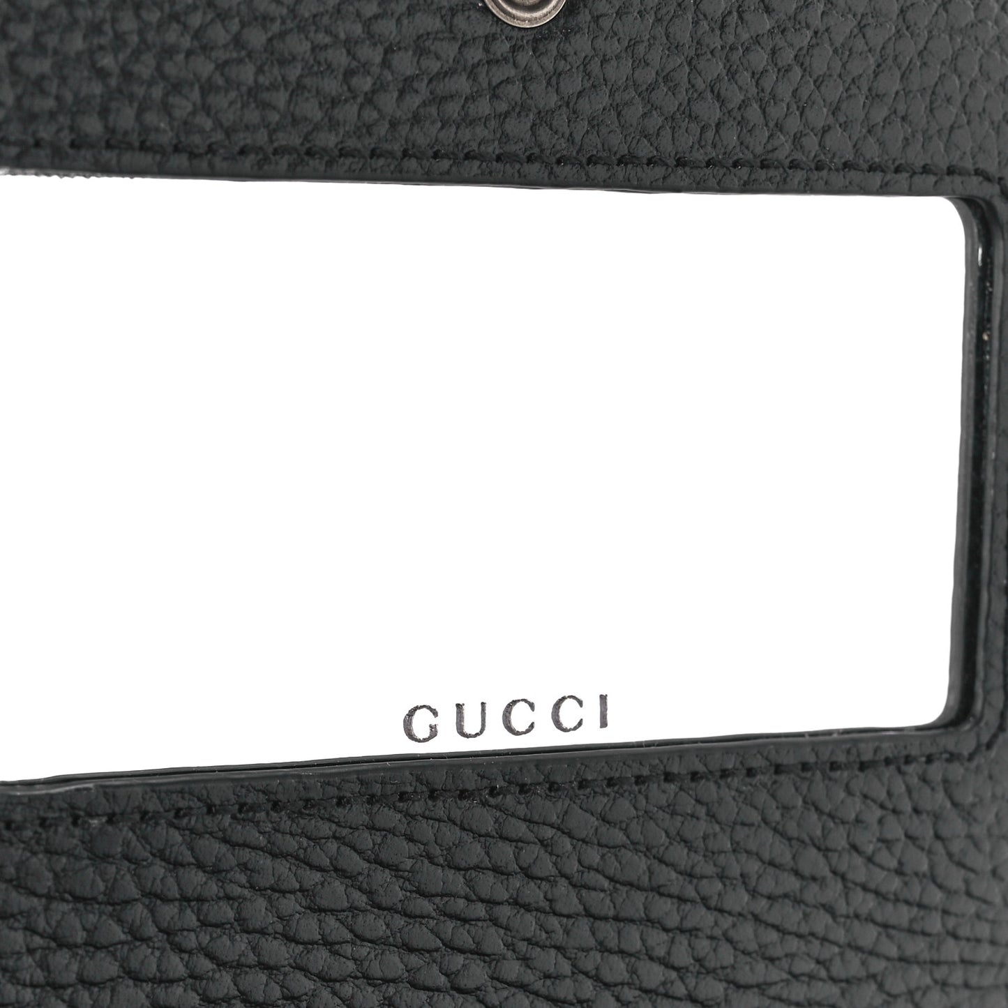 Dollar Calfskin Enamel Monochrome Mini GG Marmont Chain Wallet Black