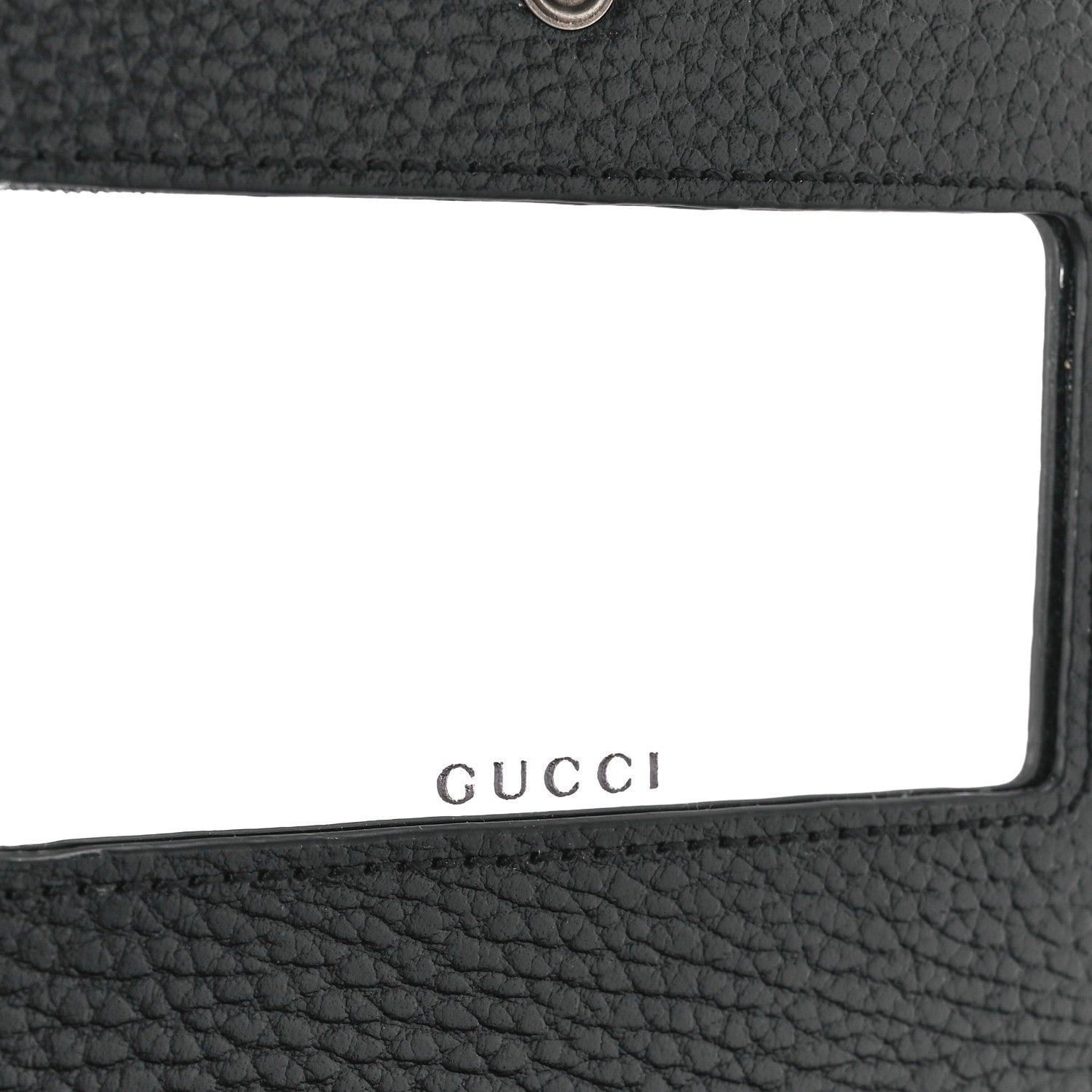 Gucci Dollar Calfskin Enamel Monochrome Mini GG Marmont Chain Wallet Black 7 of 11