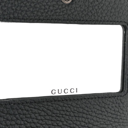 Gucci Dollar Calfskin Enamel Monochrome Mini GG Marmont Chain Wallet Black 7 of 11