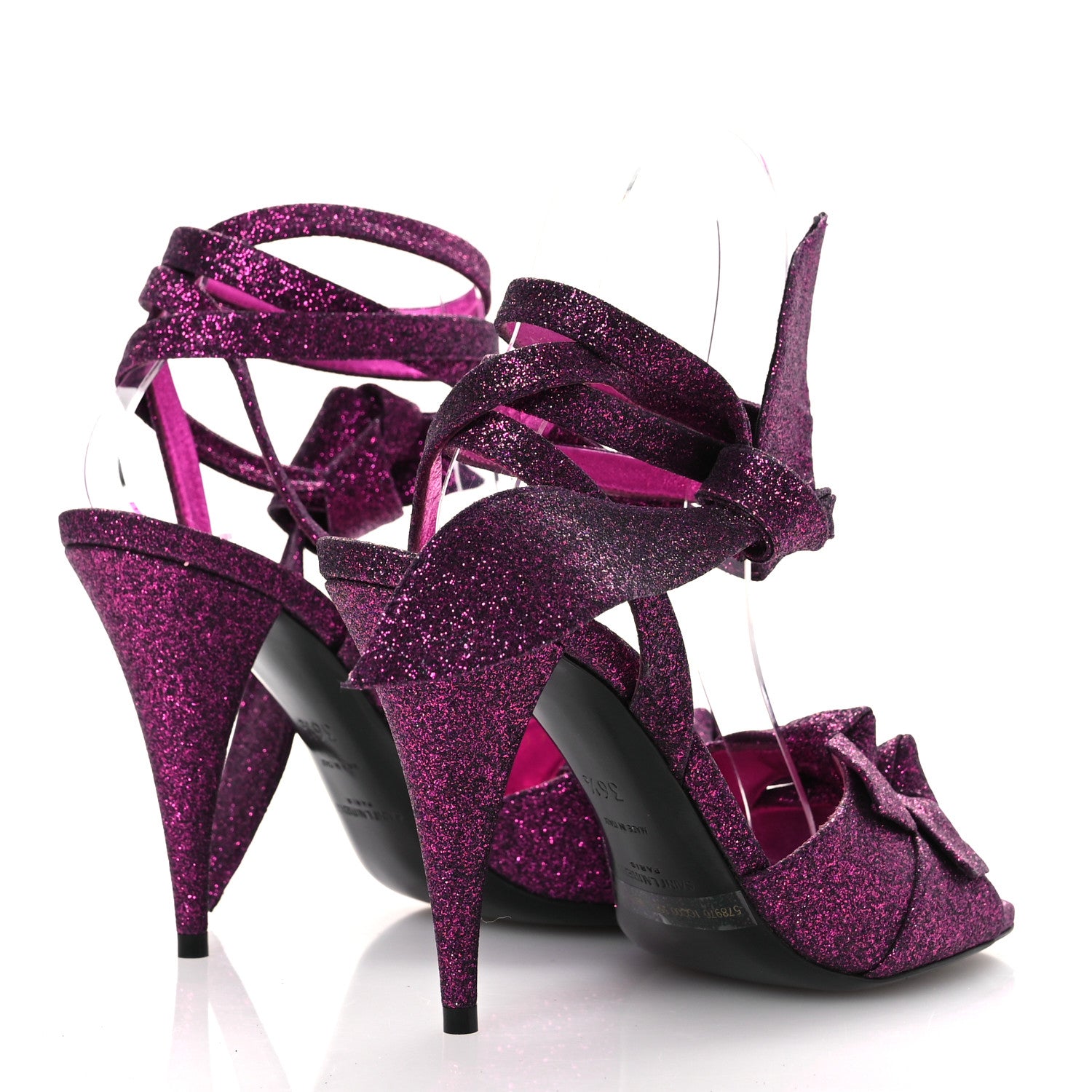 Saint Laurent Bright Hasar Kiki 100 Ankle Strap Sandals 36.5 Fucxia 5 of 13