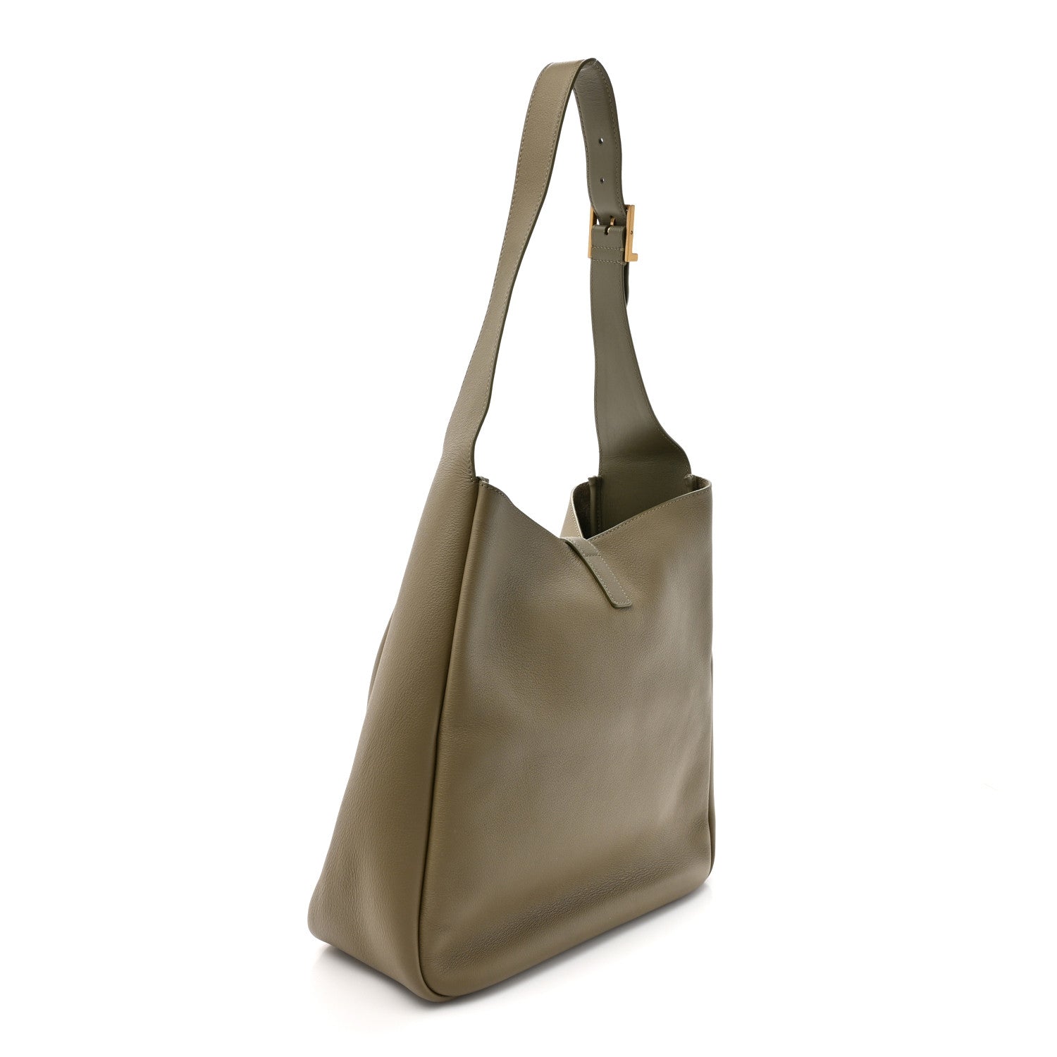 Saint Laurent Supple Calfskin Large Le 5 A 7 Soft Hobo Strong Moss 2 of 10