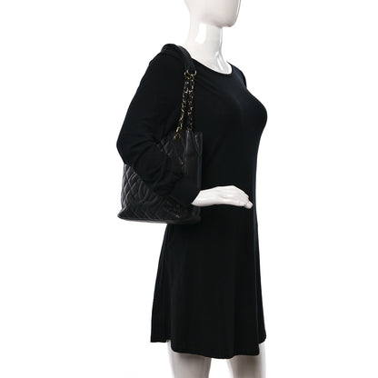 Chanel Caviar Quilted Petit Shopping Tote PST Black 2 of 9