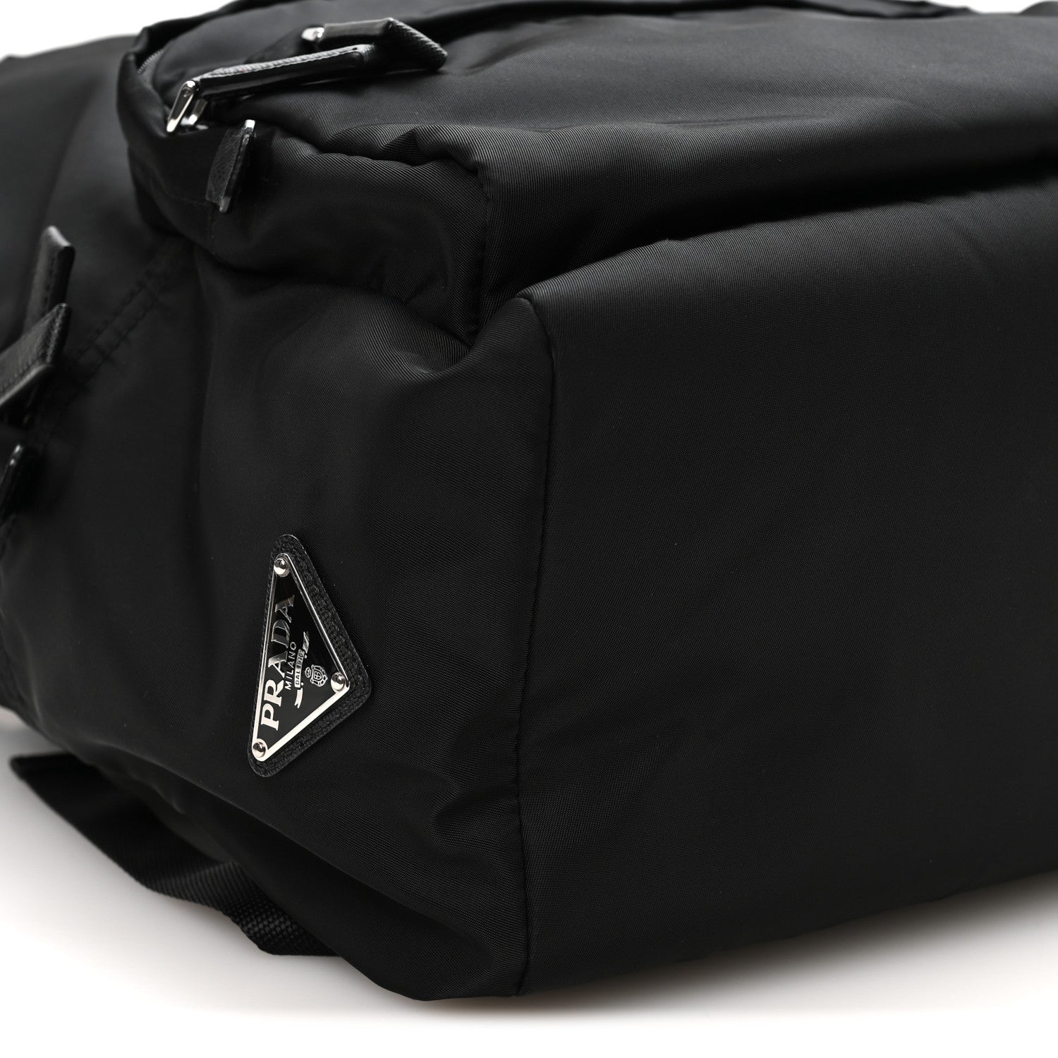 Prada Tessuto Nylon Saffiano Day Backpack Black 9 of 11