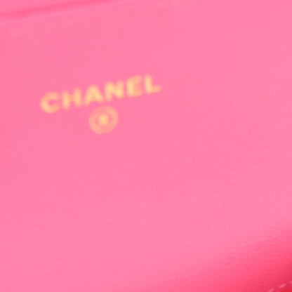 Chanel Caviar Quilted Flap Card Holder Wallet Pink 5 of 10