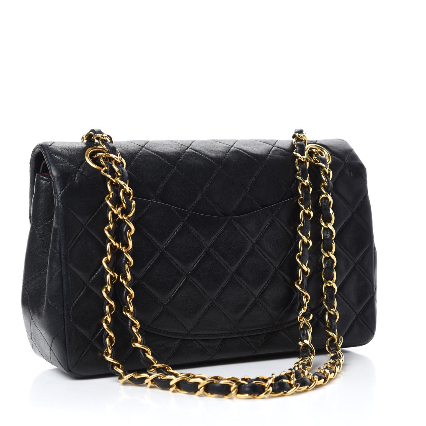 Lambskin Quilted Small Double Flap Black