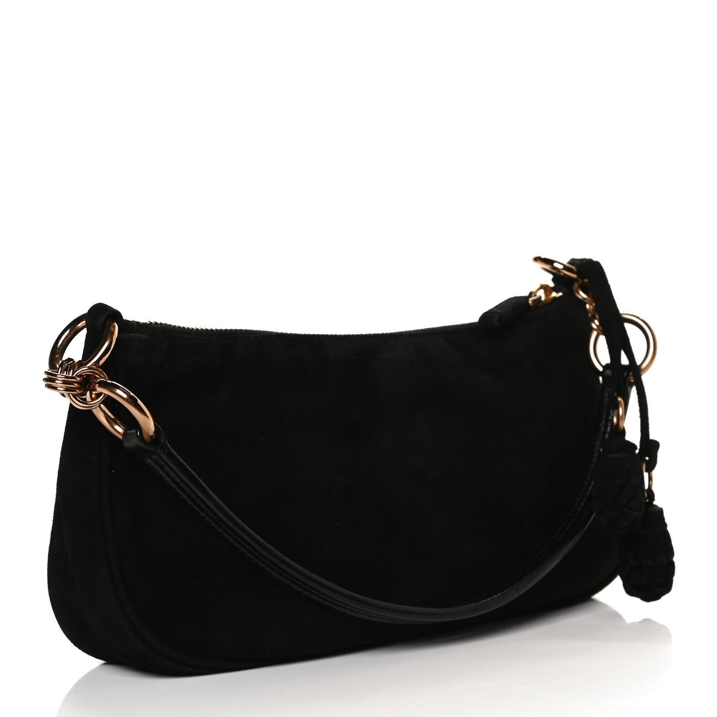 Suede Box Shoulder Bag Black