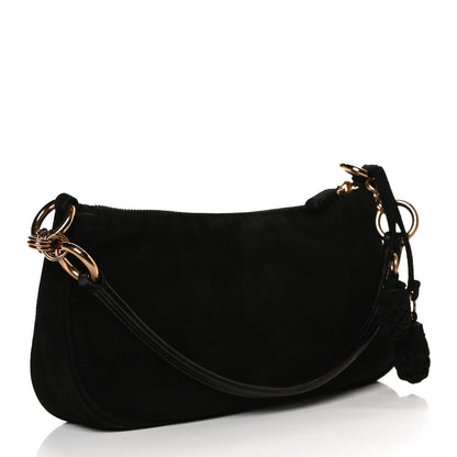 Prada Suede Box Shoulder Bag Black 3 of 15