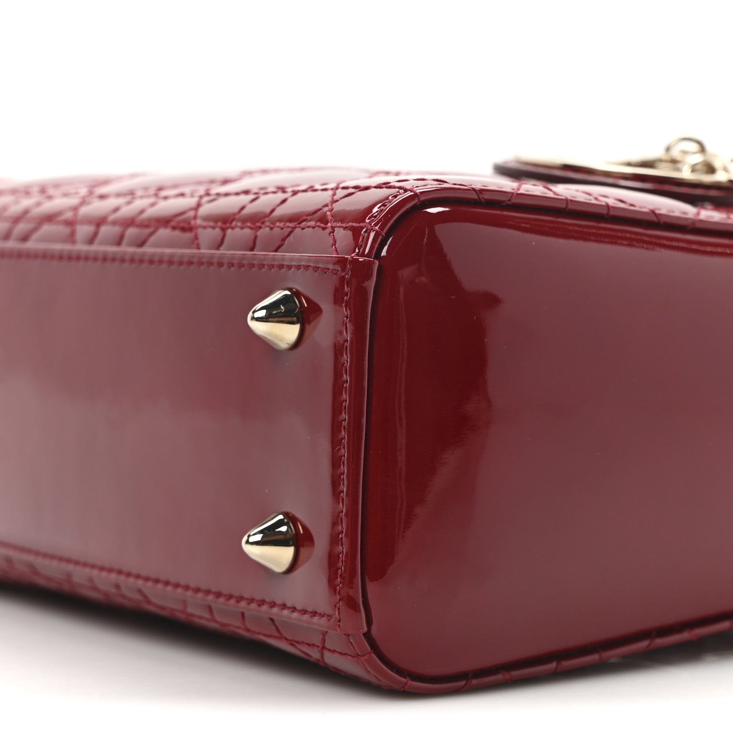 Christian Dior Patent Cannage Small Lady Dior Cherry Red 10 of 10