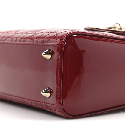 Christian Dior Patent Cannage Small Lady Dior Cherry Red 10 of 10