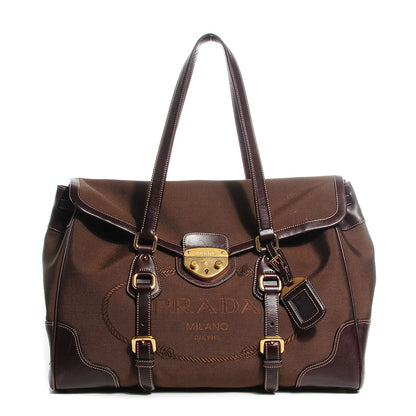 Prada Jacquard Logo Shoulder Bag Bruciato 1 of 11