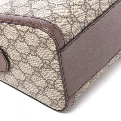 Gucci GG Supreme Monogram Web Medium Ophidia Boston Brown 6 of 8