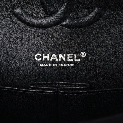 Chanel Tweed Quilted Tartan Medium Double Flap Black White 5 of 10
