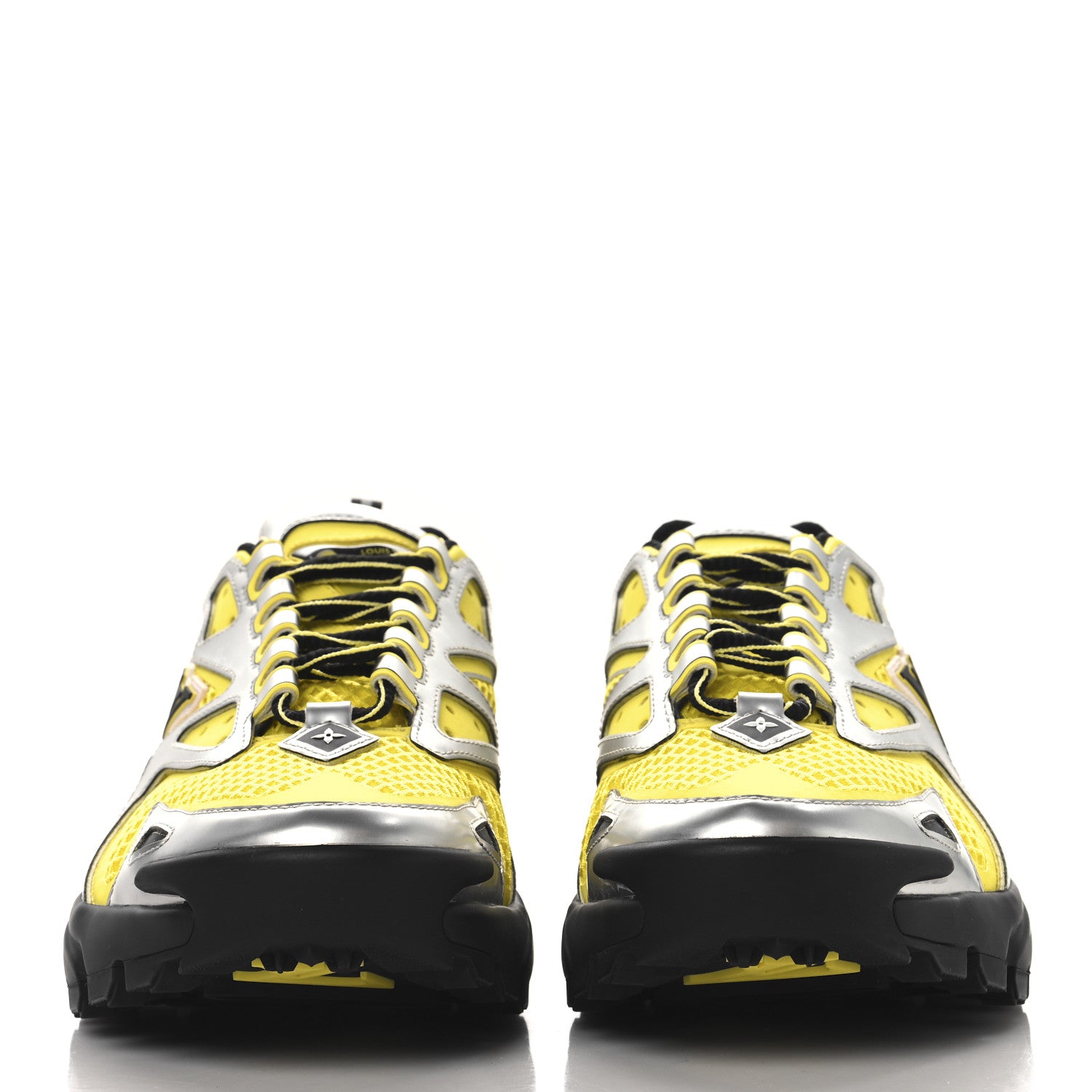 Louis Vuitton Metallic Calfskin Mesh Mens LV Runner Tatic Sneakers 6 Yellow 3 of 9