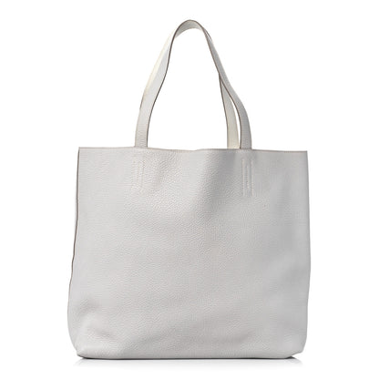 Hermes Taurillon Clemence Double Sens 45 Reversible Tote White Gris Perle 1 of 17