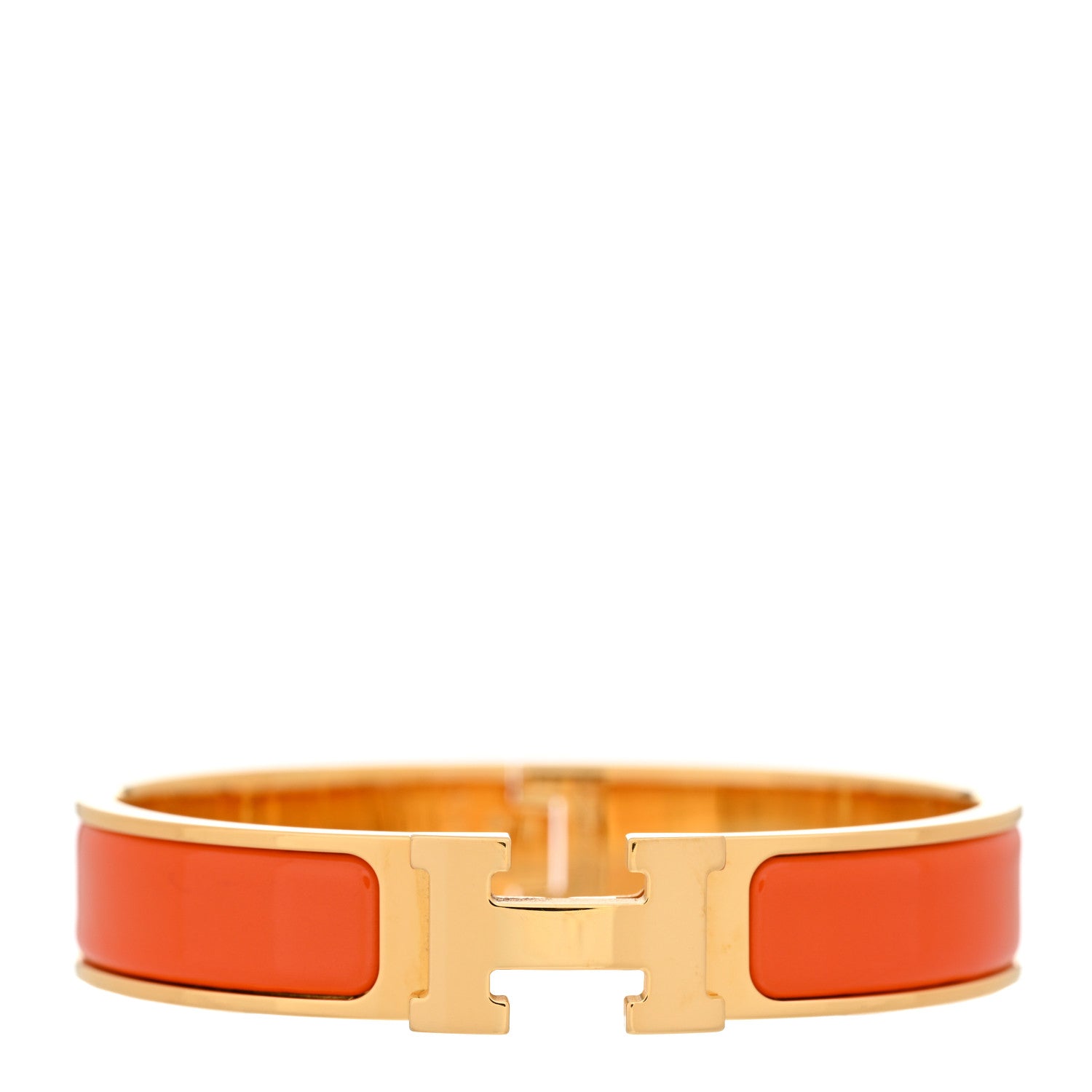 Hermes Enamel Narrow Clic Clac H Bracelet PM Orange 1 of 6