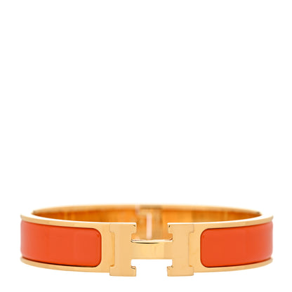 Hermes Enamel Narrow Clic Clac H Bracelet PM Orange 1 of 6