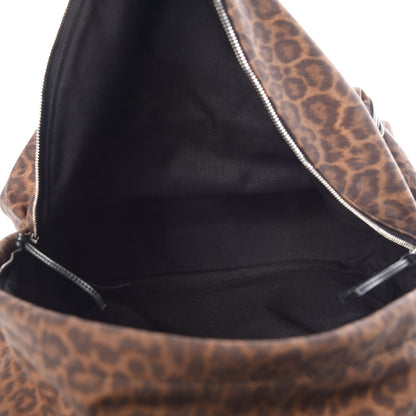 Saint Laurent Printed Canvas Leopard Classic Hunting Backpack Brown 5 of 9
