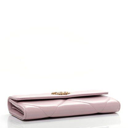 Chanel Shiny Goatskin Quilted Chanel 19 Flap Wallet Pink 4 of 8