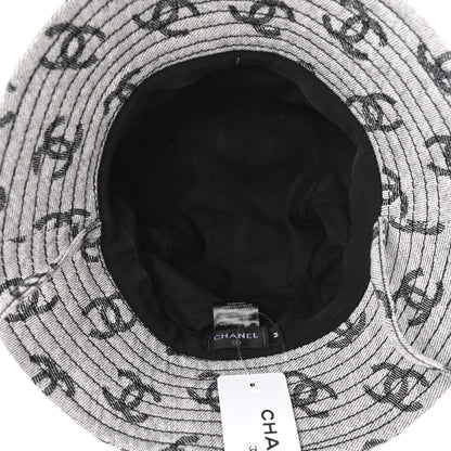 Chanel Denim CC Bucket Hat M White Black 7 of 8