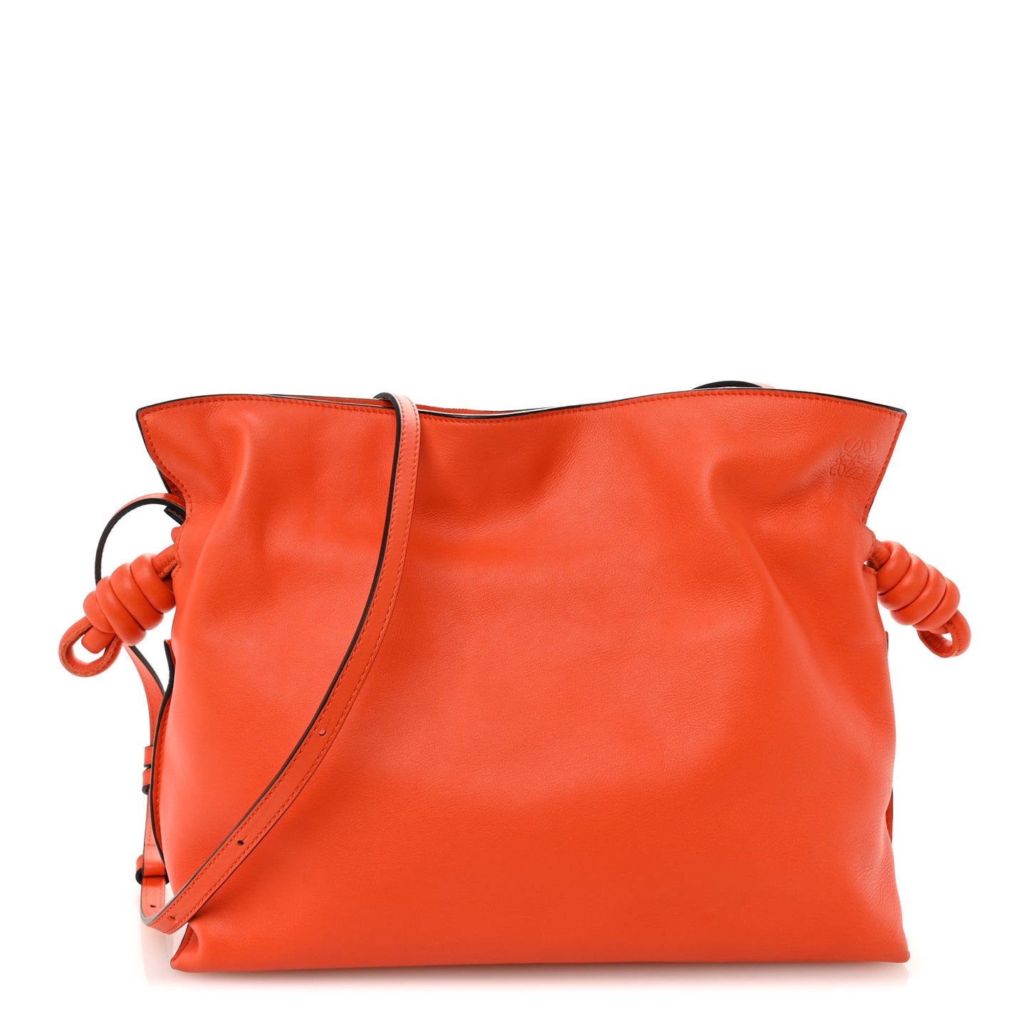Nappa Medium Flamenco Knot Bag Orange