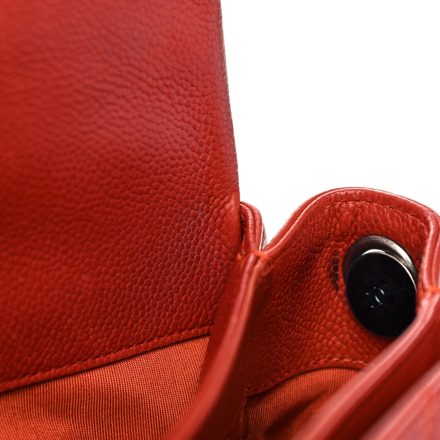 Caviar Quilted Medium Rock In Rome Single Flap Red