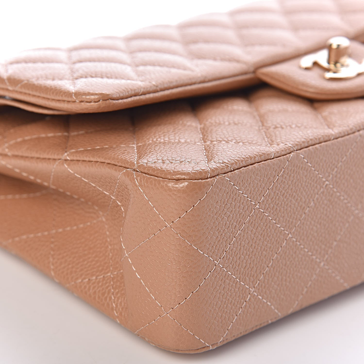 Chanel Caviar Quilted Medium Double Flap Beige 5 of 11