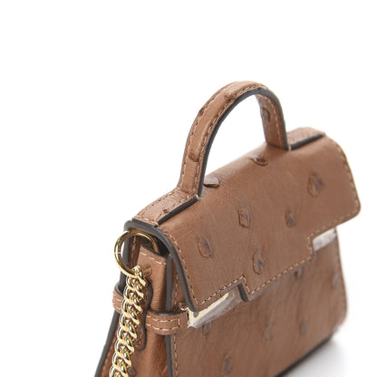 Delvaux Ostrich Mini Tempete Bag Charm 2 of 10