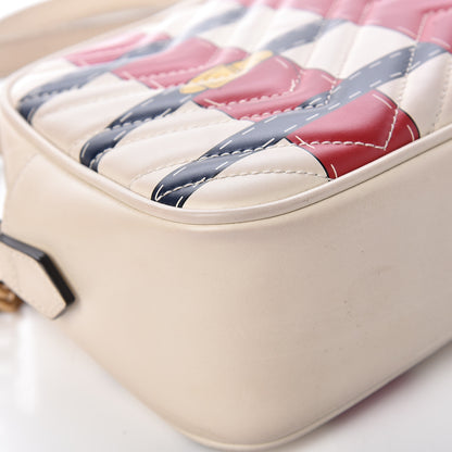 Gucci Calfskin Matelasse Trompe L'Oeil Print Small GG Marmont Chain Shoulder Bag White 14 of 17
