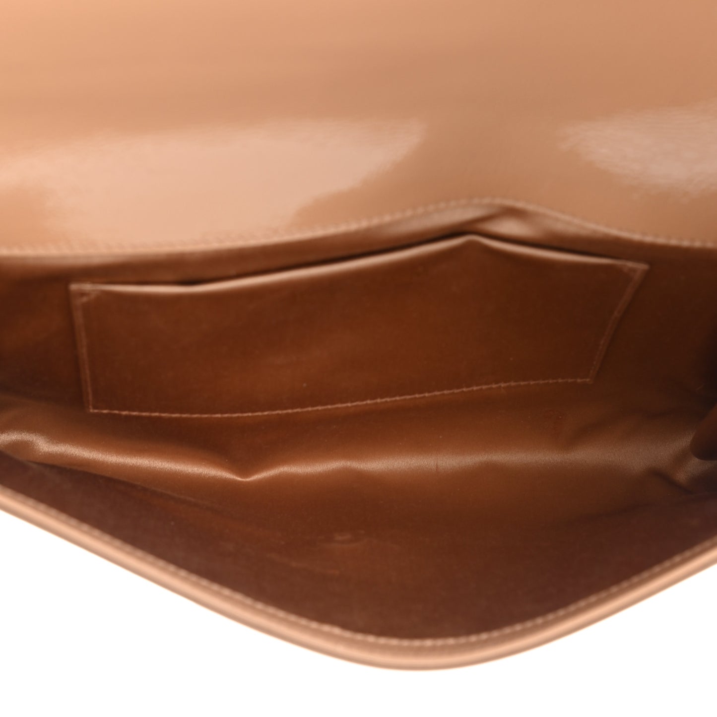 Textured Patent Calfskin Monogram Large Belle De Jour Clutch Beige