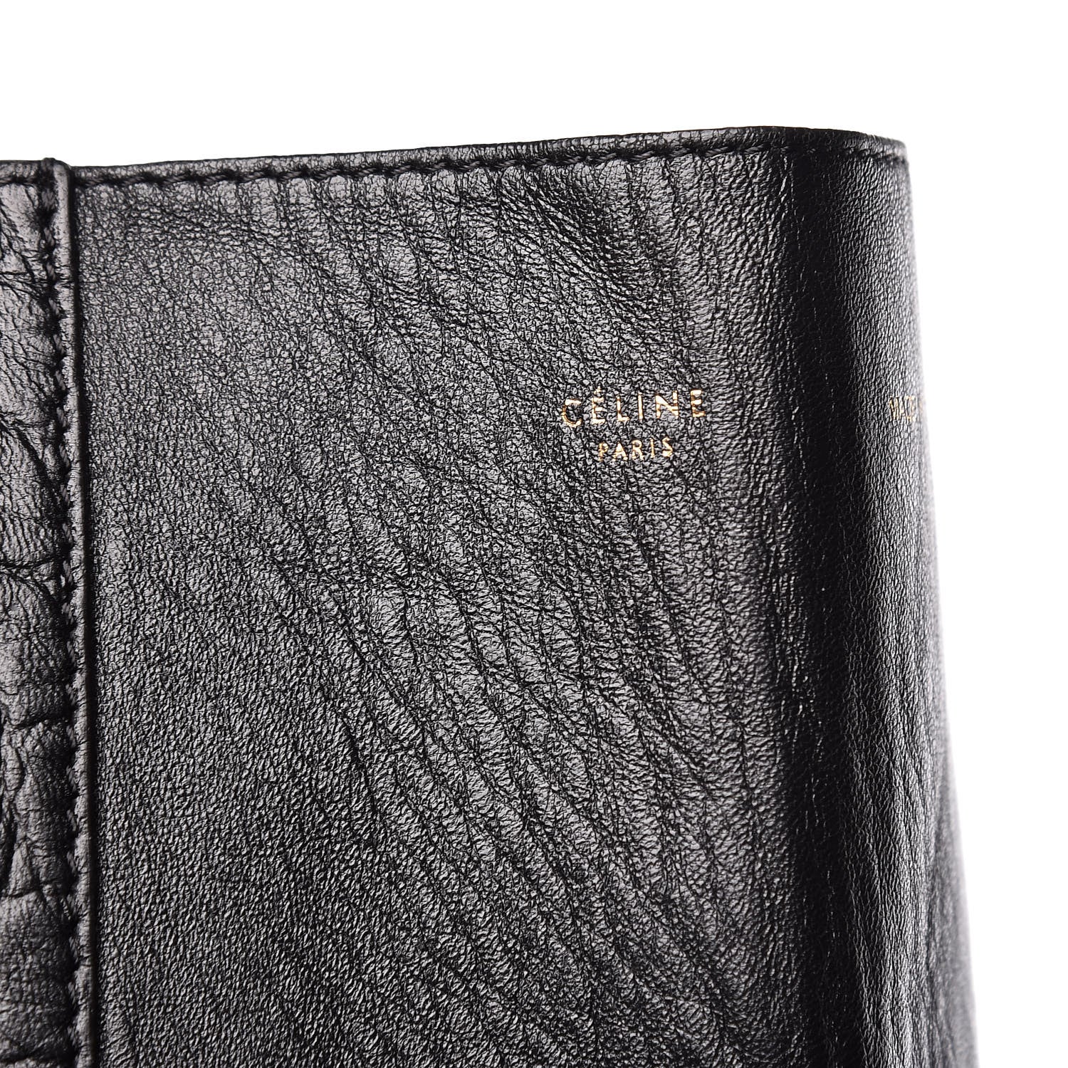 Celine Lambskin Crocodile Embossed Vertical Cabas Black 14 of 14