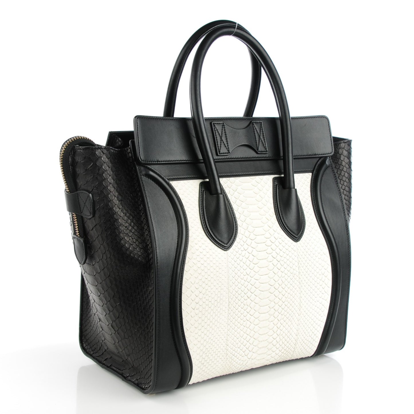 Python Mini Bi-Color Luggage Black White