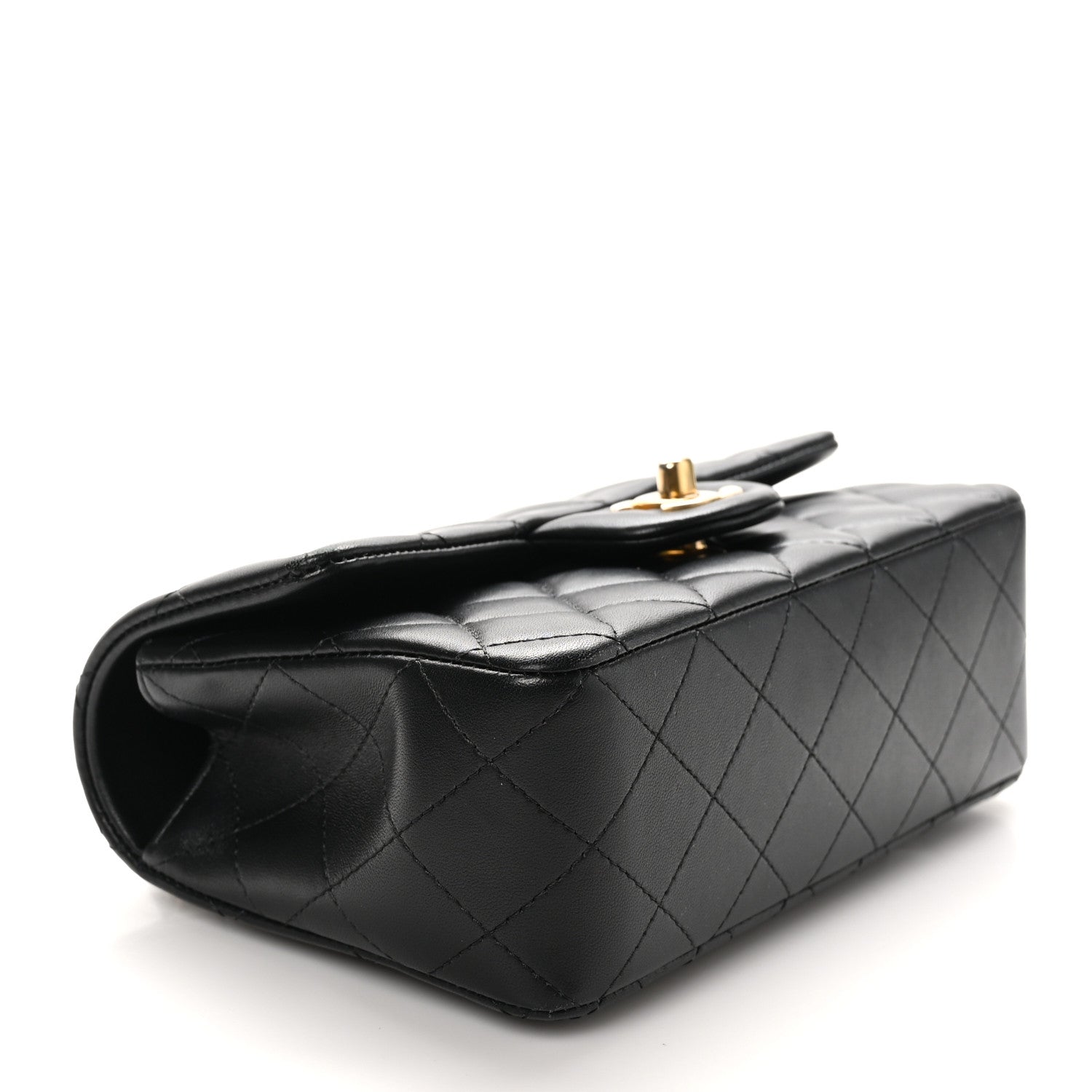 Chanel Lambskin Quilted Mini Top Handle Rectangular Flap Black 4 of 10