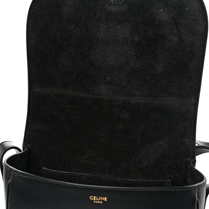 Celine Smooth Calfskin Cuir Triomphe Folco Crossbody Bag Black 10 of 13