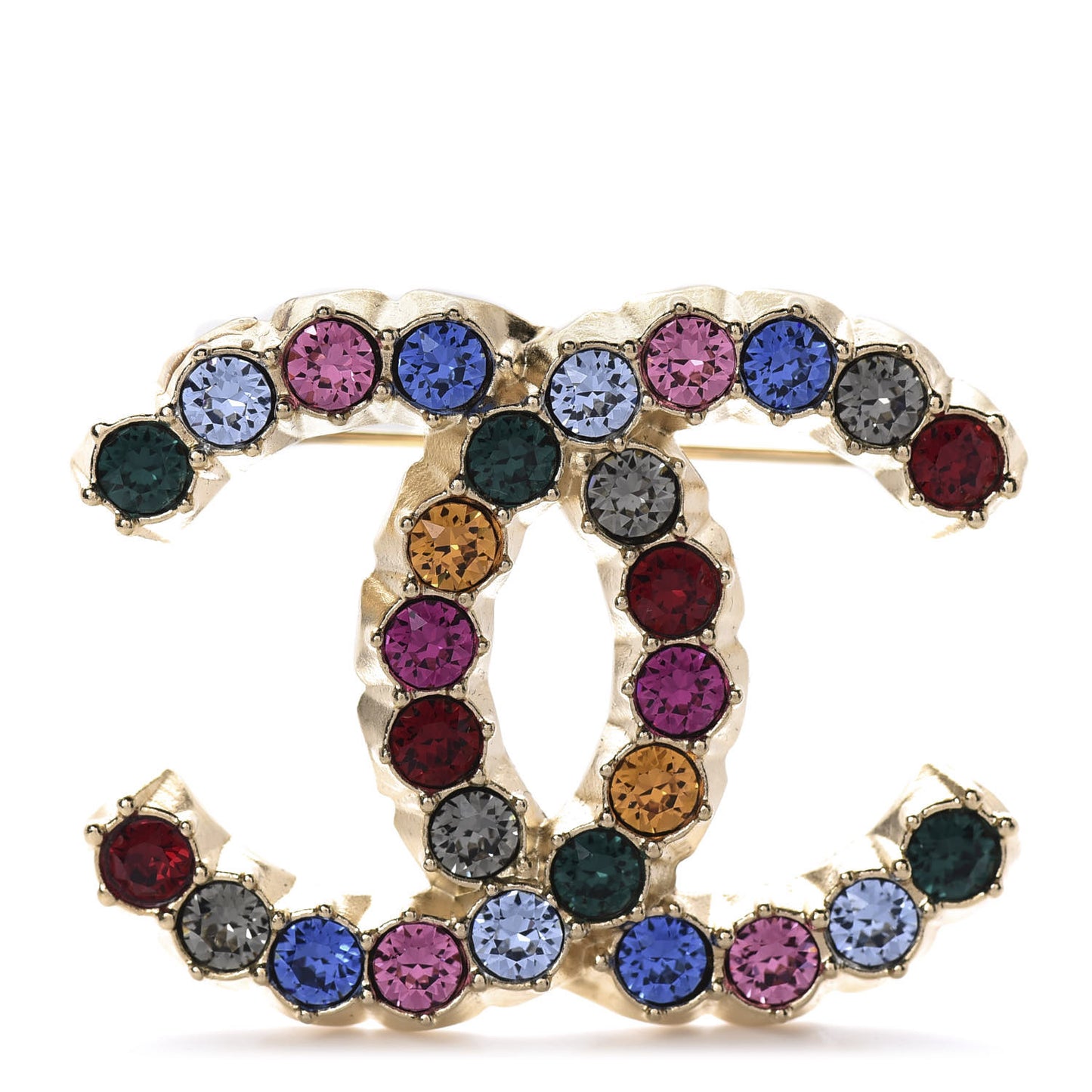 Crystal Over The Rainbow CC Brooch Gold Multicolor