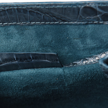 Nancy Gonzalez Crocodile Top Handle Shoulder Bag Blue 6 of 9