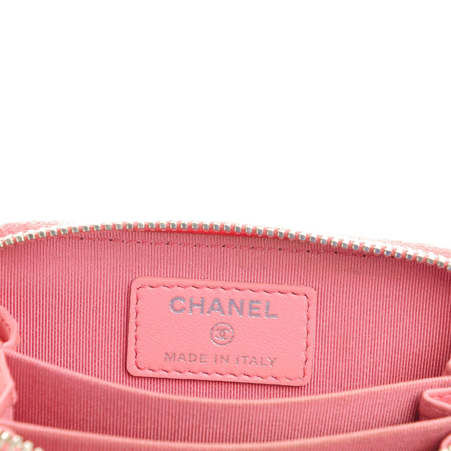 Lambskin Quilted Zip Around Coin Purse Wallet Pink