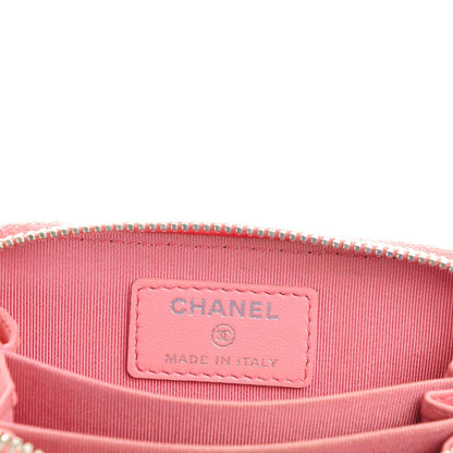 Chanel Lambskin Quilted Zip Around Coin Purse Wallet Pink 6 of 7
